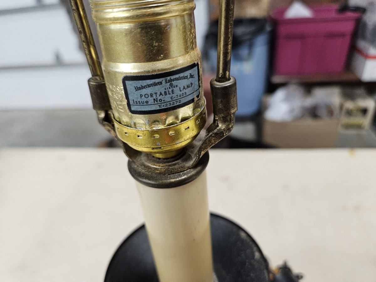 Vintage 1960s 70s MCM Retro Orange Optic Table Lamp- Swag | eBay