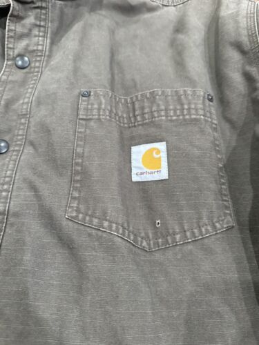 Carhartt Work Coat Mens 2XL Artic Quilt Lined Quality Made Heavy Duty Green - Picture 10 of 11
