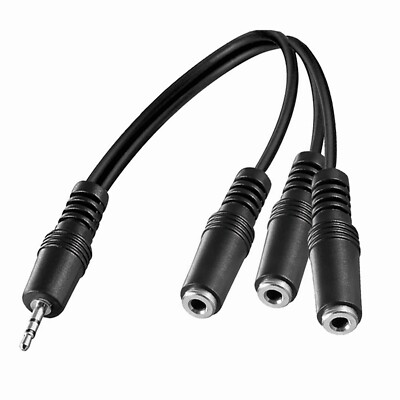 F57 3.5mm Klinke Stecker auf 3x 3.5mm Klinke Buchsen Audioadapter für Kopfhörer