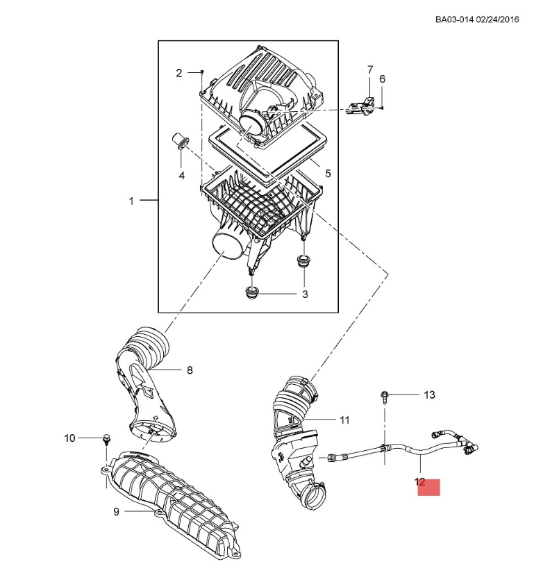 Car Crankshaft Forced Ventilation Pipe Exhaust Pipe 12685380 12673868