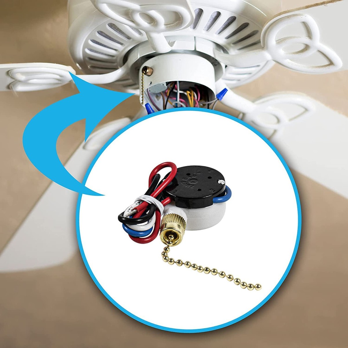 Install Pull Chain Light Switch Ceiling Fan Shelly Lighting