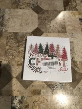 Christmas Decor Wooden Box Sign W/Design Of Christmas Trees 