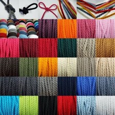 5mm Cord Pure Cotton Barley Twist Rope Craft Bag Costume BUY 1 2 4m 28 COLOR 182