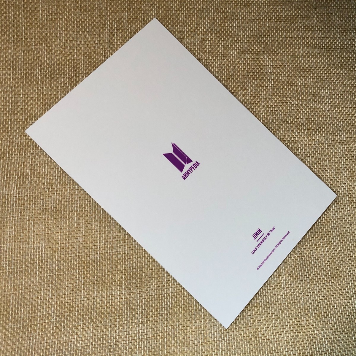 BTS JIMIN [Armypedia Love Yourself Tear] Official Postcard