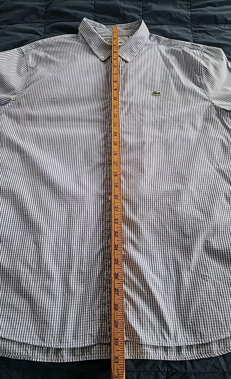 Lacoste Gingham Button Down Blue White Check XL R… - image 10