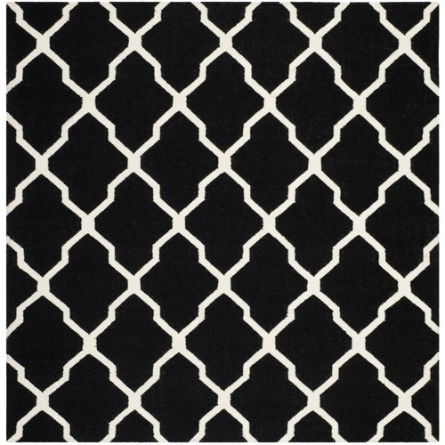 SAFAVIEH Dhurries DHU634A Handwoven Black / Ivory Rug - Picture 6 of 20