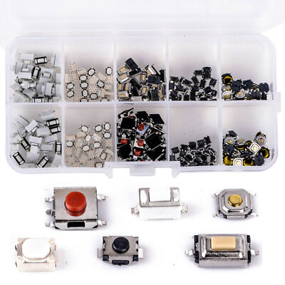 250Pcs/Set Tactile Push Button Switch Car Remote Key Button Microswitch Kit US
