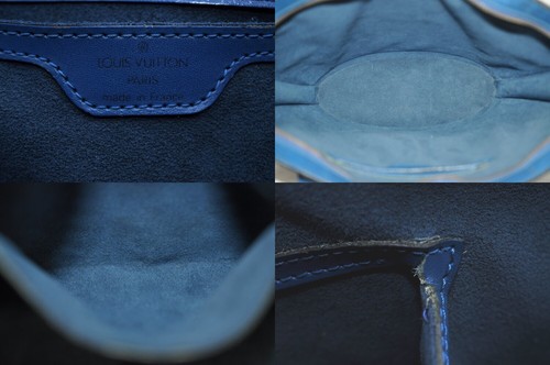 Authentic Louis Vuitton Epi Saint Jacques Hand Bag Blue M52275 LV 3318M - Picture 9 of 10