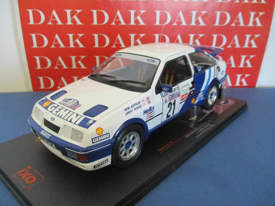 Die cast 1/18 Modellino Auto Ford Sierra RS Cosworth Rally RAC 1989 J. McRae Ixo - Immagine 2 di 4