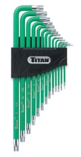 Titan 12715 13-Piece Extra Long Tamper Resistant Star Key Set,Green
