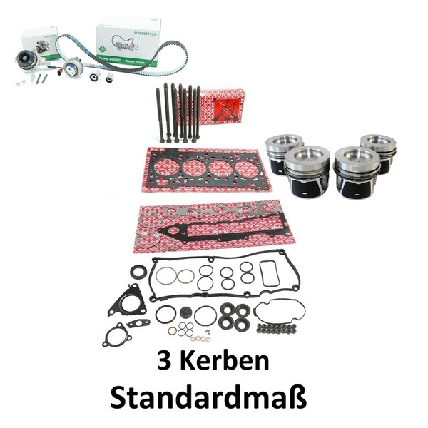 Zylinderkopfdichtsatz 3 Kerben+Kolben+Zr FüR VW Golf7 1.6 TDI Elring 496.070 334-image