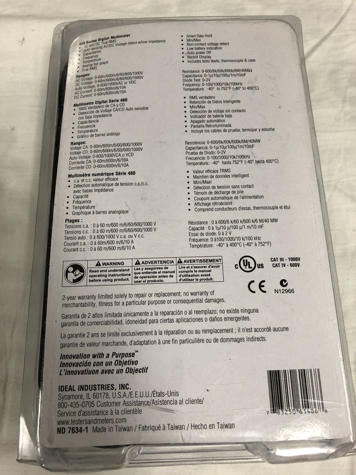 Ideal Electrical 61 486 486 Series Commercial Grade Digital Multimeter For Sale Online Ebay