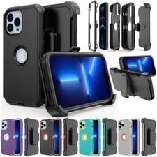 For iPhone 13 Pro Max 12 Pro 11 Shockproof Rugged Case/Stand Belt Clip Holster