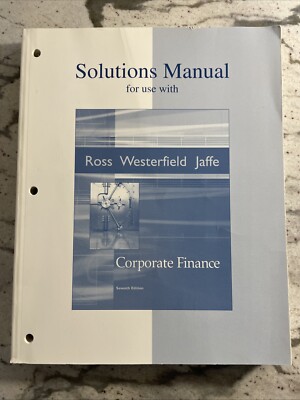 Solutions Manual to accompany - Paperback, by Ross Stephen Westerfield