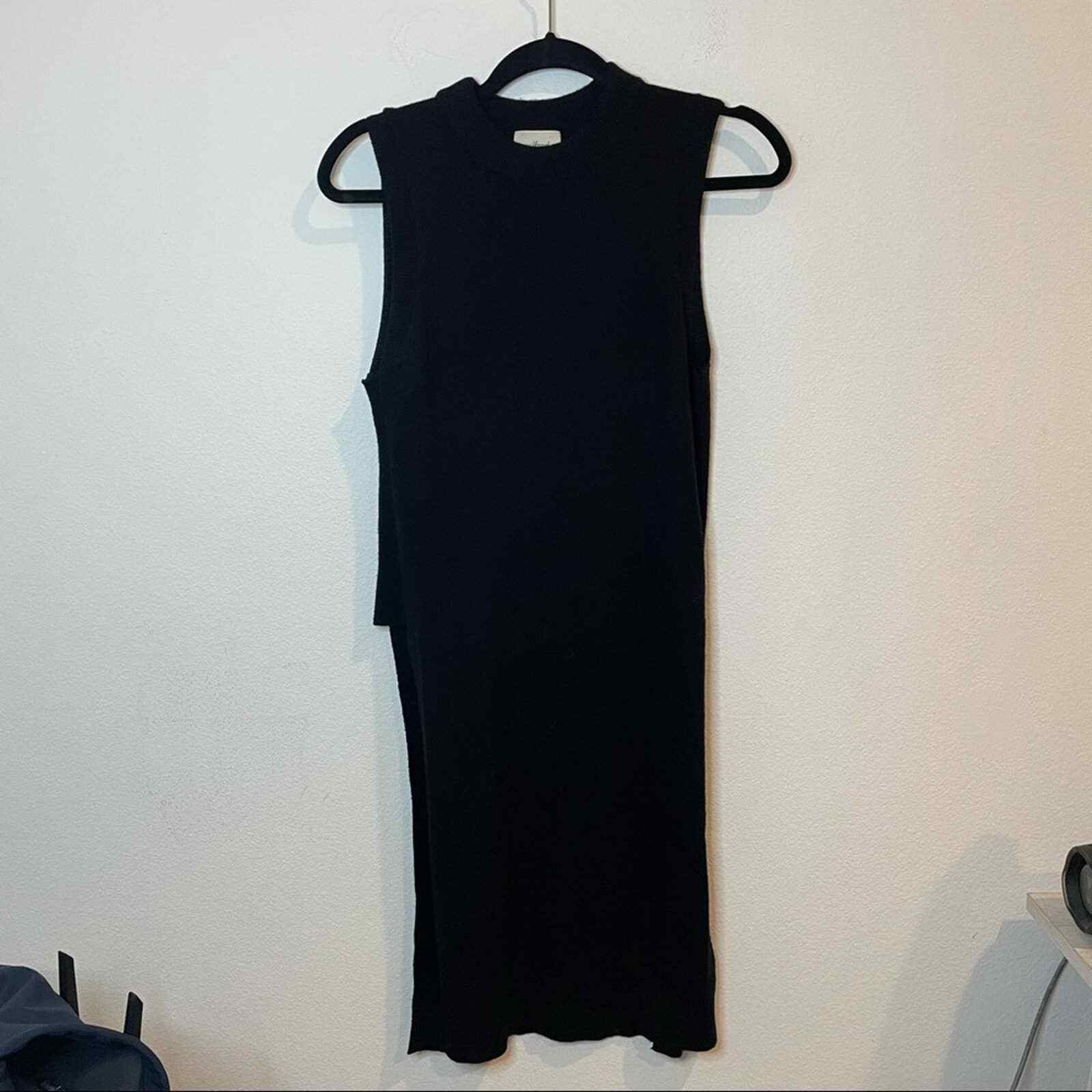 Wilfred Aritzia Cashmere Wool Slit Shirt Dress - image 3