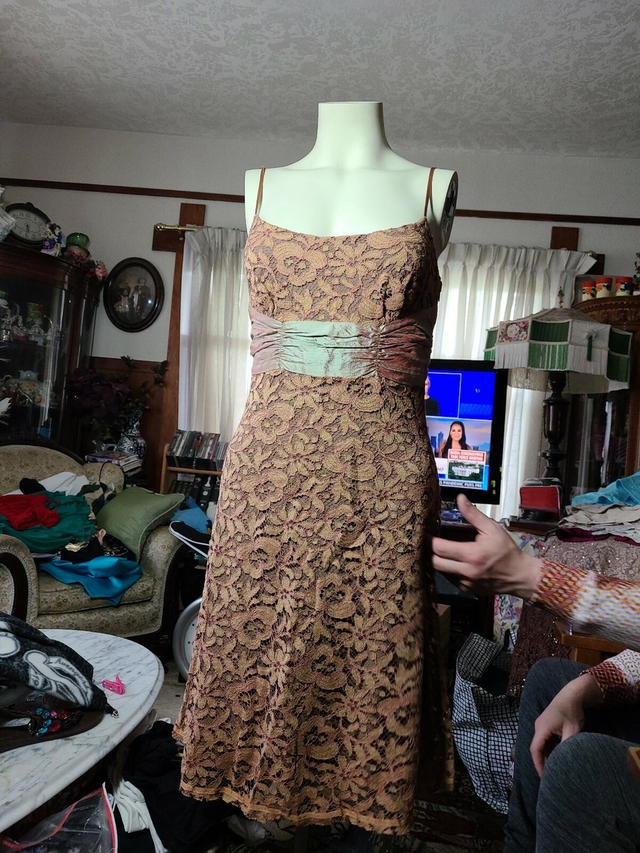 Anthropologie Weston Wear Maitland Lace Dress Size M brown