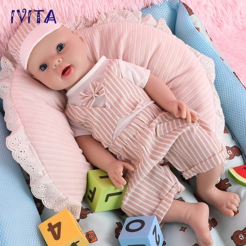 IVITA 20'' Full Silicone Reborn Baby Boy Solid Silicone Doll Can Take Pacifier - Picture 7 of 12