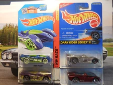 Hot Wheels Power Pistons LOT 4 TECHNO BITS DARK RIDER HW RACE NIGHT STORM GLOW