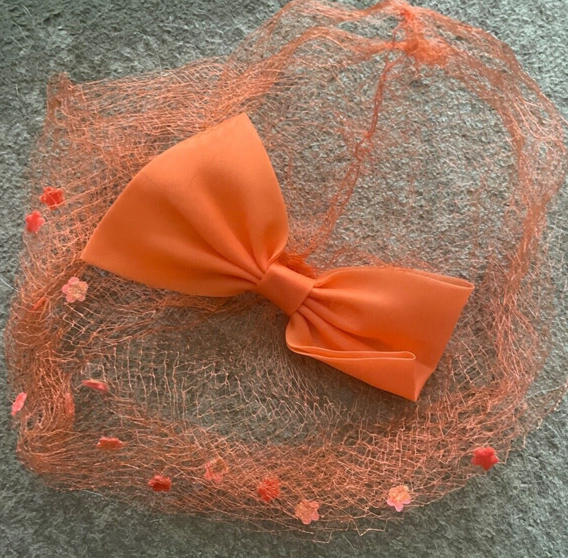 Orange bow vintage fascinator hat 50 display picture 3