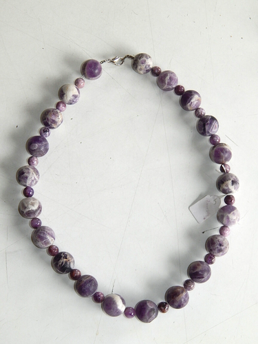 Collier Amethyst große Amethyst-Kugeln nicht poliert !!! ø 16 mm L 53 cm - Picture 2 of 7