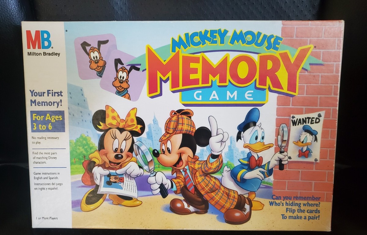 Walt Disney MICKEY MOUSE MEMORY GAME 4116 Milton Bradley Incl 70