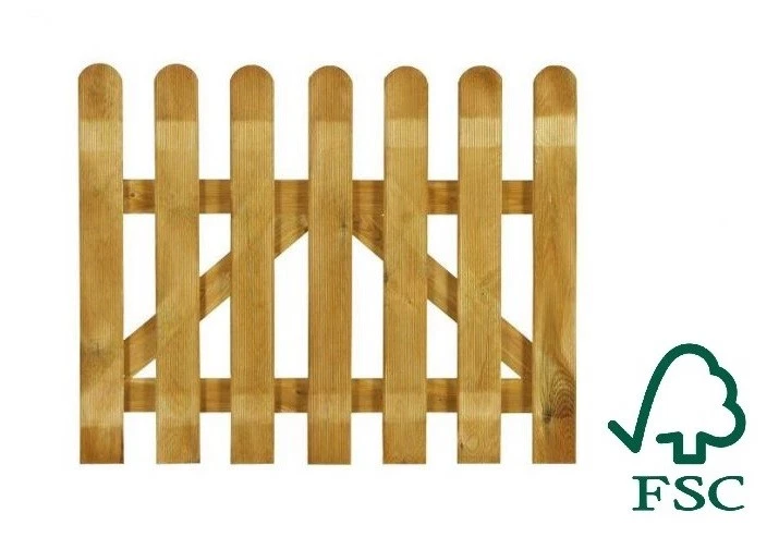 Cancelletto in Legno con Doghe di Pino per Steccato - L 100cm x H 100cm Italfrom - Immagine 2 di 2