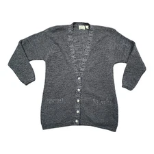 Separate Issue Sweater Womens L Cardigan Knit Gray Acrylic Long Sleeve Button