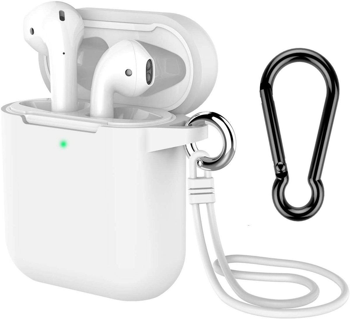 Aiiko Apple AirPods Pro 2nd Generation Silicone Case Cover With Keychain- Black