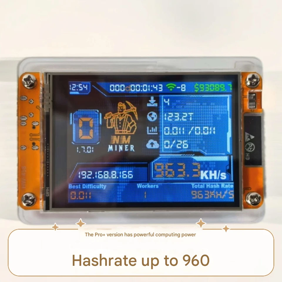 NMMiner 2.8 inch 1000K Hashrate BTC Solo LotteryCrypto Bitcoin Miner Solo Mini4L - Image 2 of 4