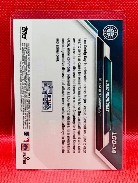 Julio Rodriguez - 2024 Topps Now Lou Gehrig Day # LGD-14 - Seattle Mariners - Image 2 of 2