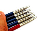 Lot 5 Parker Jotter Ballpoint Pen 3-Royal Blue 1-Maroon 1-Black Chrome Steel cap — photo 4