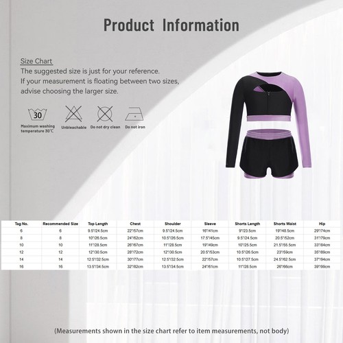 Kids Girls Outfit Dance Set Shirts Suit Yoga Cutout Back Cycling Keyhole Front - Picture 18 of 31