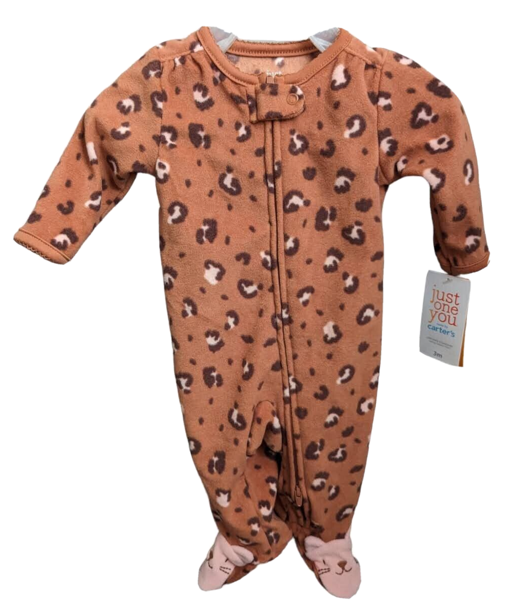 Footed Pajamas Leopard Print Baby Sleeper TCP BABY GIRL 1PC