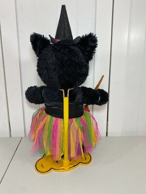 Build a Bear Halloween Night Magic Black Pink Cat w/ Witch Dress Hat   OOAK | eBay