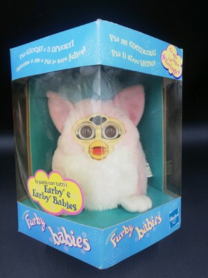 Vintage Furby Babies Gig Electronic Tiger Pink White Occhi Nocciola Hasbro