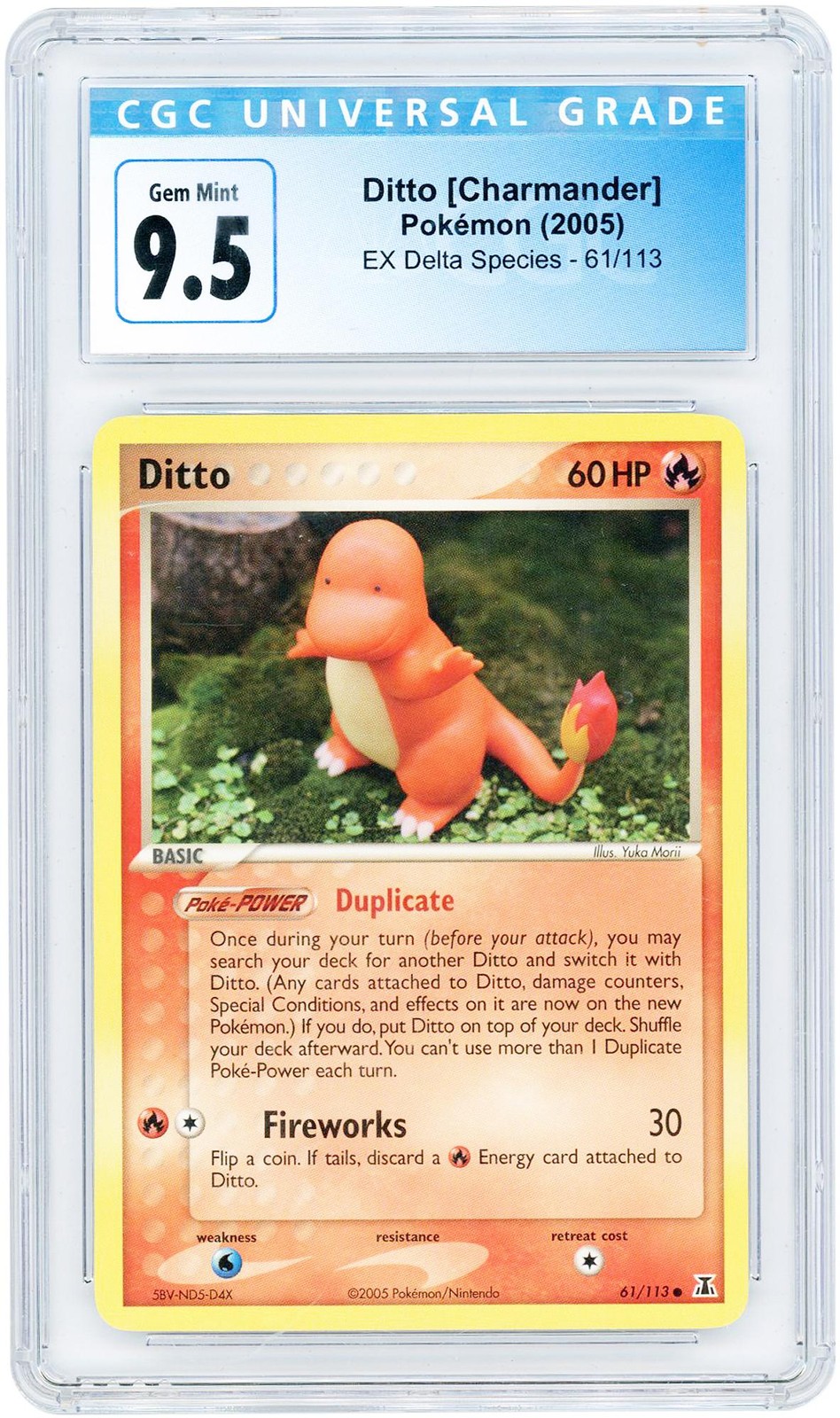 Ditto 2005 Pokemon EX Delta Species Common #61 CGC Authenticated 10 Card