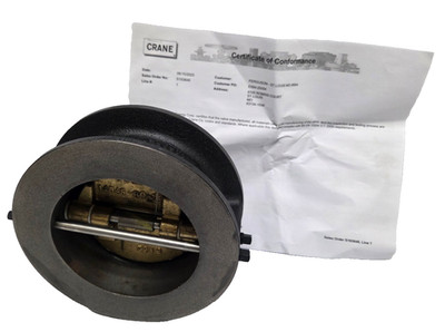 Crane Duo-Chek Check Valve, 4G12HVP-0, 4'', 150psi, Viton, CL125, Gate, Wafer