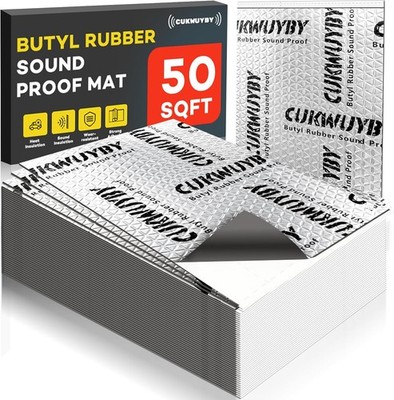 50Mil Car Sound Deadening Mat 50SqFt Butyl Noise Insulation Vibration Damp Kit