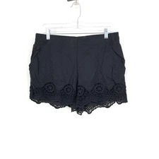 Xhilaration Pull On Shorts Women's Size Large Black Lace Edge NEW