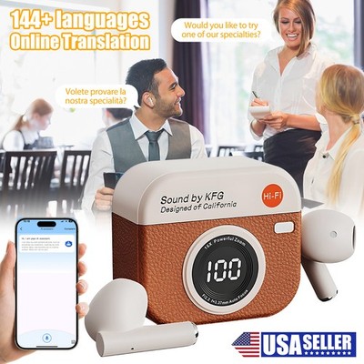 New Translator Earbuds 144 Languages Real Time AI Online Translation Earphones