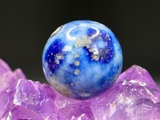 Antique Vintage Handmade Clay Bennington Marble - Classic Blue - .61" Nice 