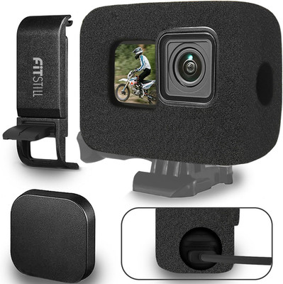 Windslayer Cover Muffler Windproof Housing Frame Case Side Door for Go Pro Hero