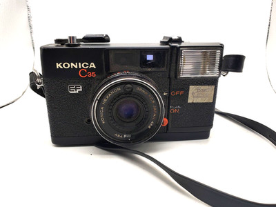 KONICA C35 EF Point & Shoot 35mm Film Camera 38mm f/2.8  JAPAN Black Parts Only 