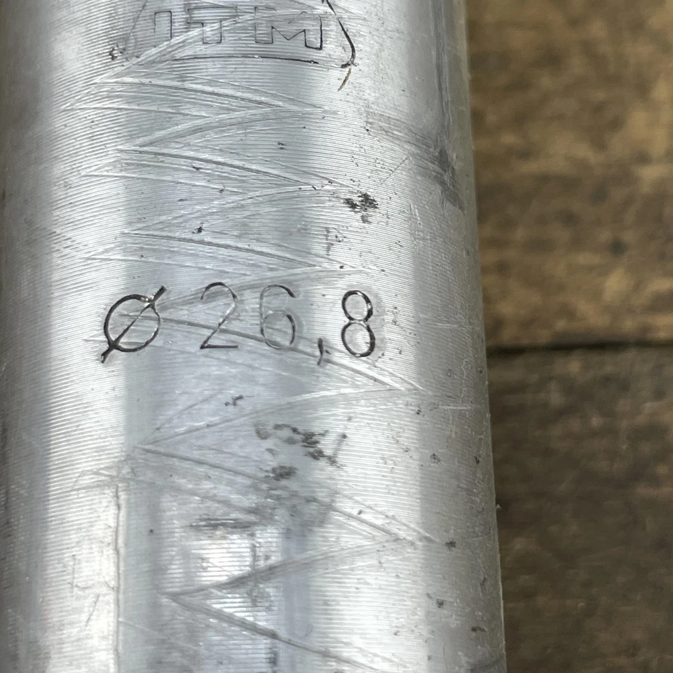 Tija de sillín ITM de colección 26,8 mm aluminio negro bicicleta carretera MTB bicicleta años 80 Italia Foto 3 de 4