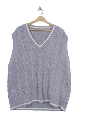 MNG Feinstrickpullunder Damen Pullunder Gr. DE 42 blau Casual-Look