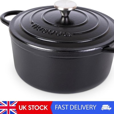 Emaillierter Gusseisen Dutch Oven Topf mit Deckel - 5 Quart Auflaufform - Keramik