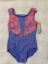 Cat  Jack Small 6/7 Pink/Periwinkle Blue Gymnastics/Dance Leo Keyhole Back