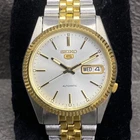 Rare SEIKO SNXJ90 Automatic 7S26-0500 White Dial DayDate 1990s Watch Men Vintage