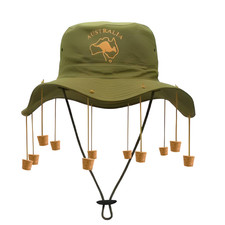 Unisex Australian Hat - Aussie Bush Hat Fly Repellent for Fancy Dress & Parties