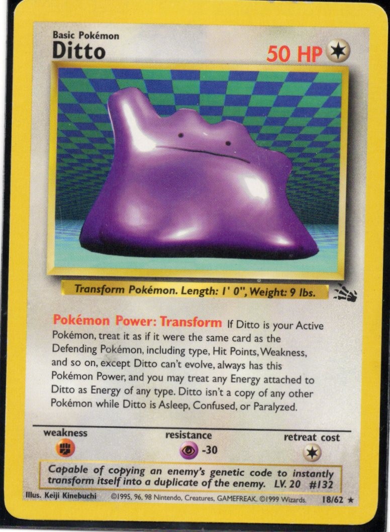 Pokemon Ditto Fossil 18/62 Unlimited MP